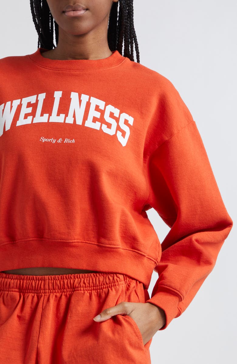 Sporty & Rich Wellness Ivy Crop Sweatshirt, Alternate, color,