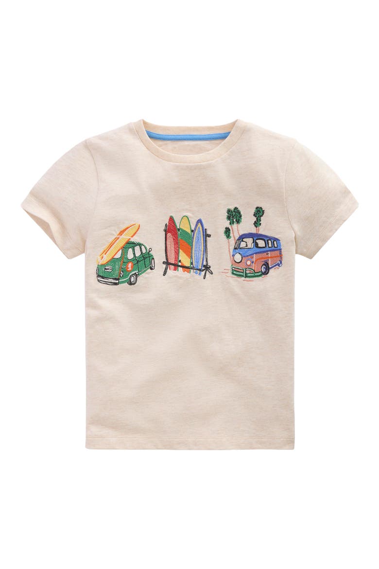 Kids' Linear Stitch T-Shirt, Main, color, OATMEAL MARL HOLIDAY
