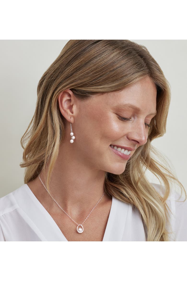 Japanese Akoya Pearl Jamie Pendant, Alternate, color, White Gold