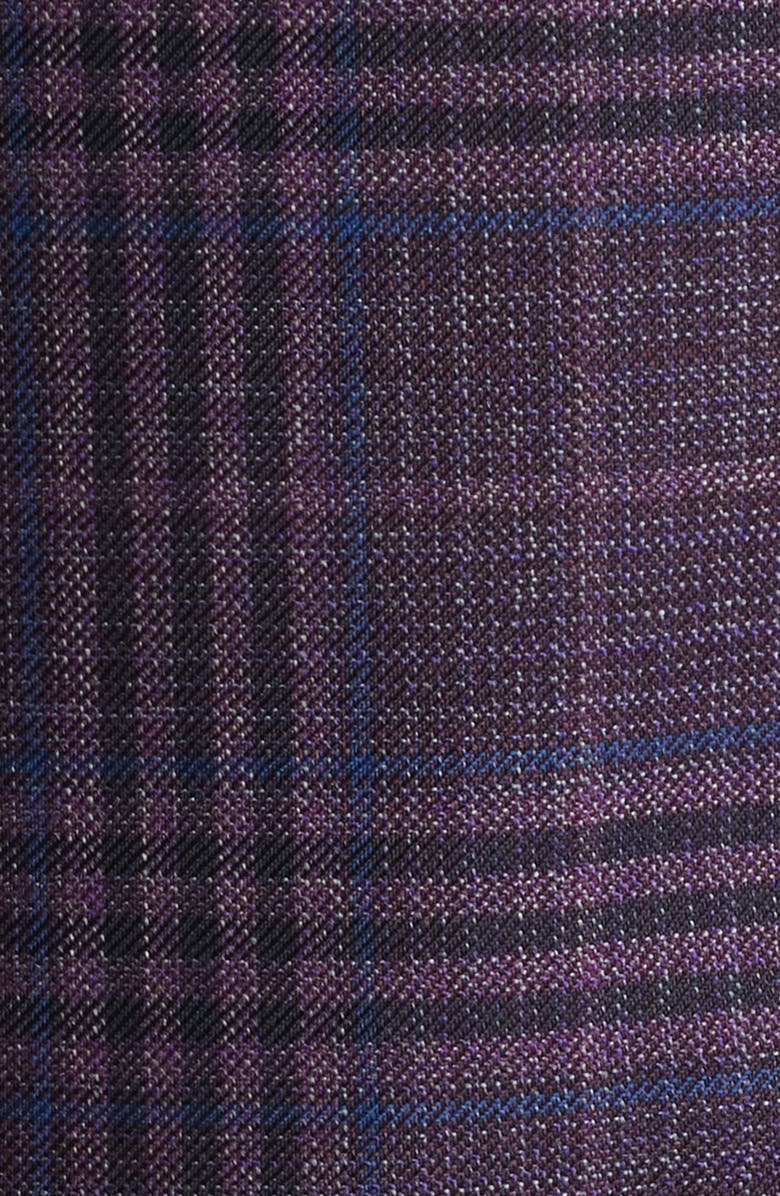 BOSS Hutson Plaid Virgin Wool Sport Coat, Alternate, color, Dark Pink