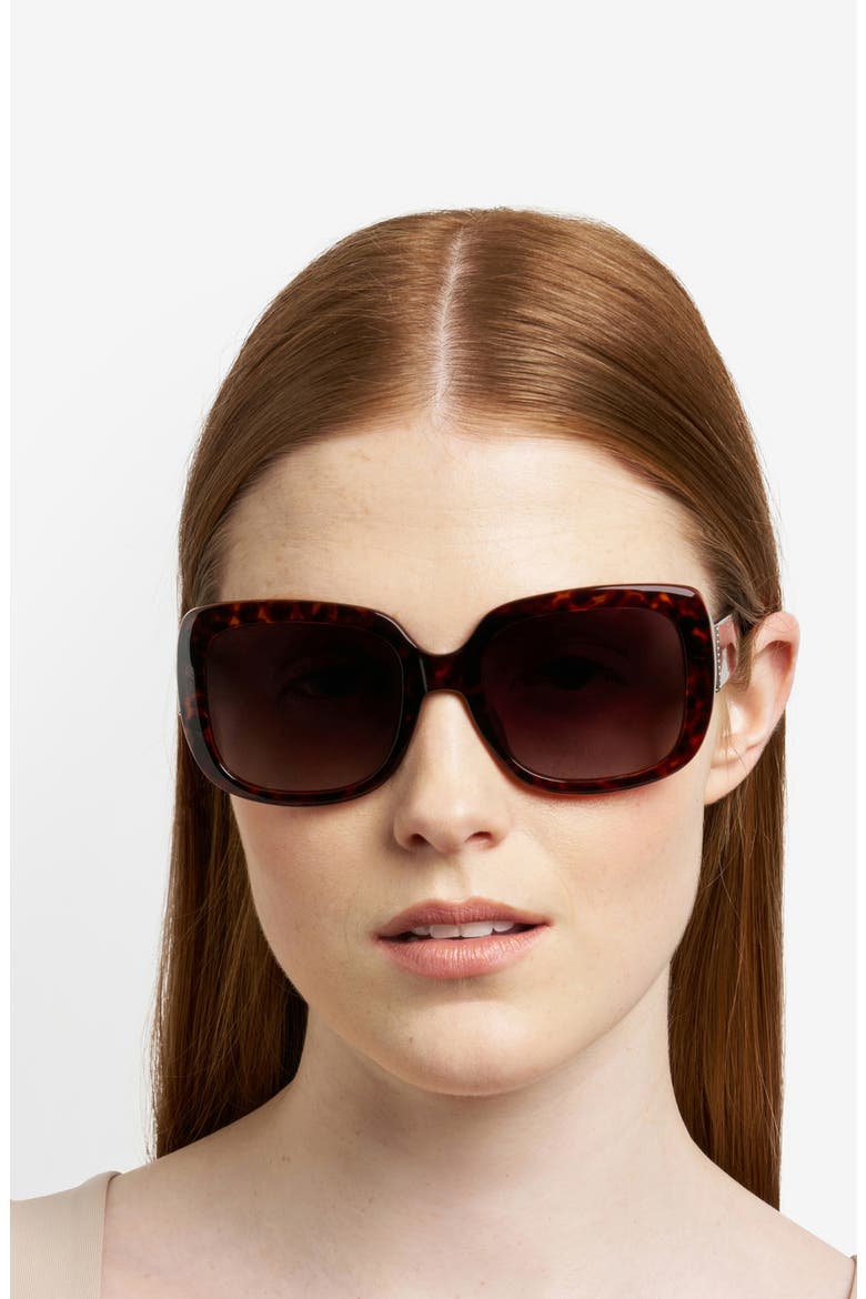 54mm Gradient Rectangular Sunglasses, Alternate, color, HAVANA