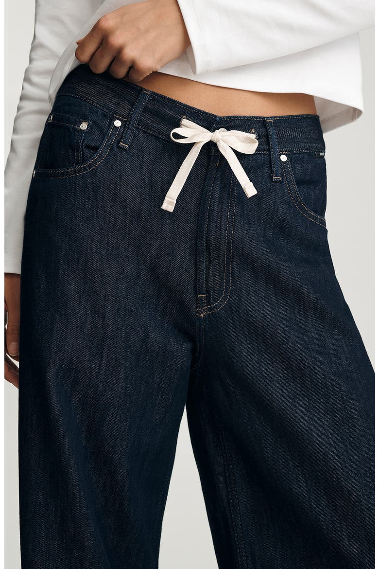 Nella Drawstring High Waist Jeans, Alternate, color, RINSE WELL BLUE