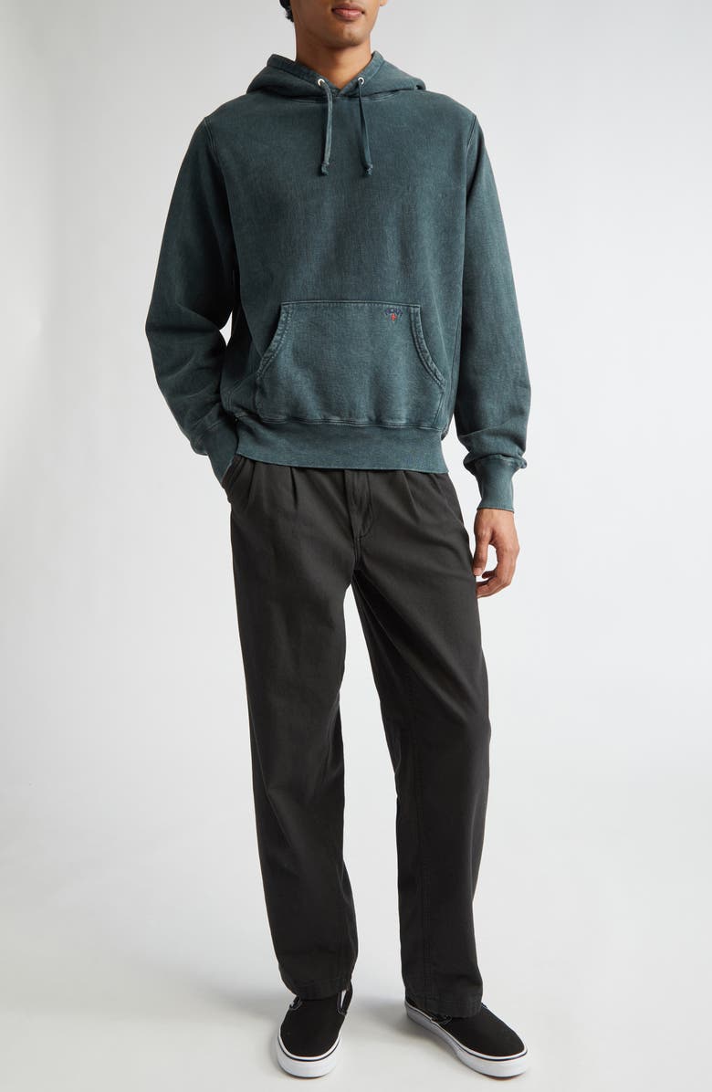 Noah Double Pleat Cotton Pants, Alternate, color, Black