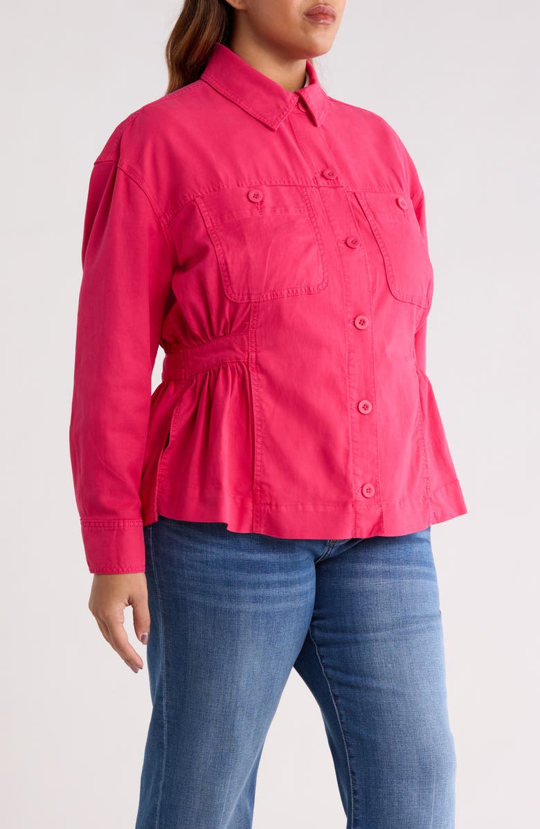 Liverpool Los Angeles Relaxed Cinched Shacket, Alternate, color, Diva Pink