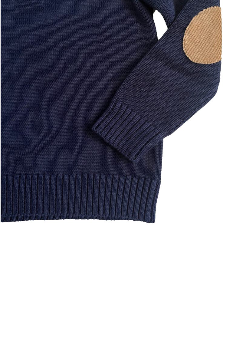 Hope & Henry Baby Boys' Half-Zip Sweater with Cord Yoke, Infant, Alternate, color, Navy Brown Corduroy Trim