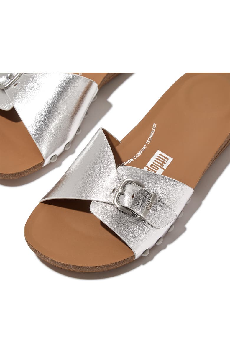 FitFlop iQushion Slide Sandal, Alternate, color, Silver