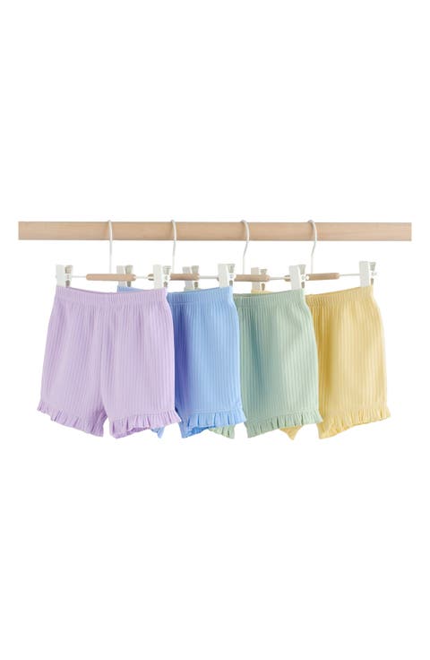 Kids' 4-Pack Frill Ribbed Shorts (Baby & Toddler)