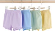NEXT Kids' 4-Pack Frill Ribbed Shorts