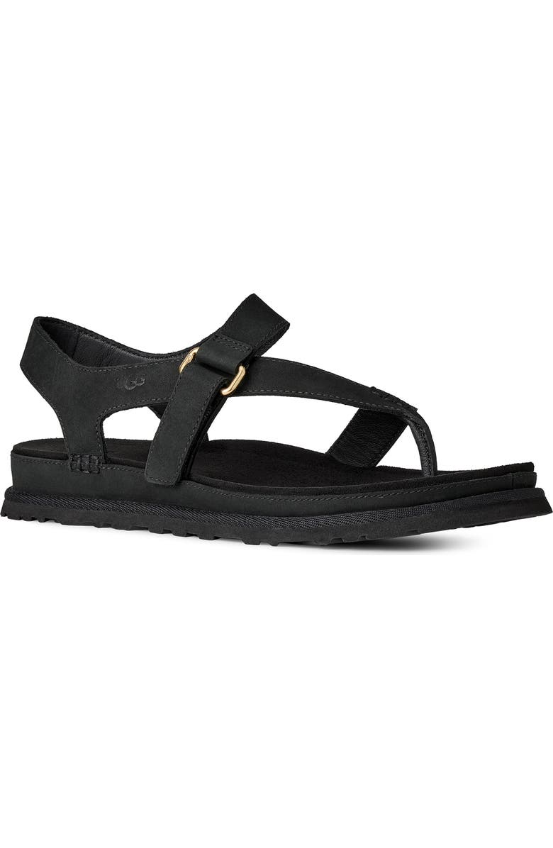 UGG<sup>®</sup> GoldenGaze Toe Post Sandal, Main, color, Black