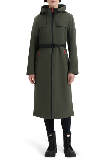 Hunter Crown 2.0 Water Repellent Hooded Softshell Coat In Green