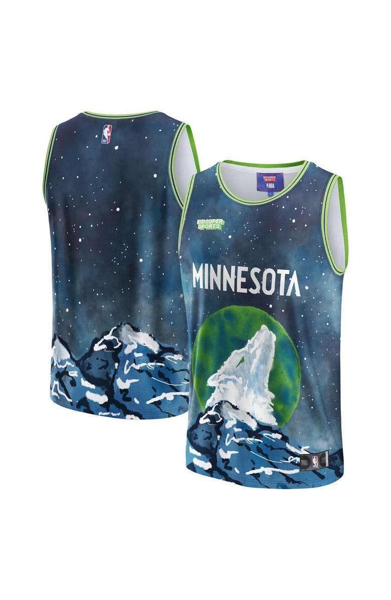 NBA X KIDSUPER Unisex NBA & KidSuper Studios by Fanatics Blue Minnesota Timberwolves Hometown Jersey, Main, color, Blue