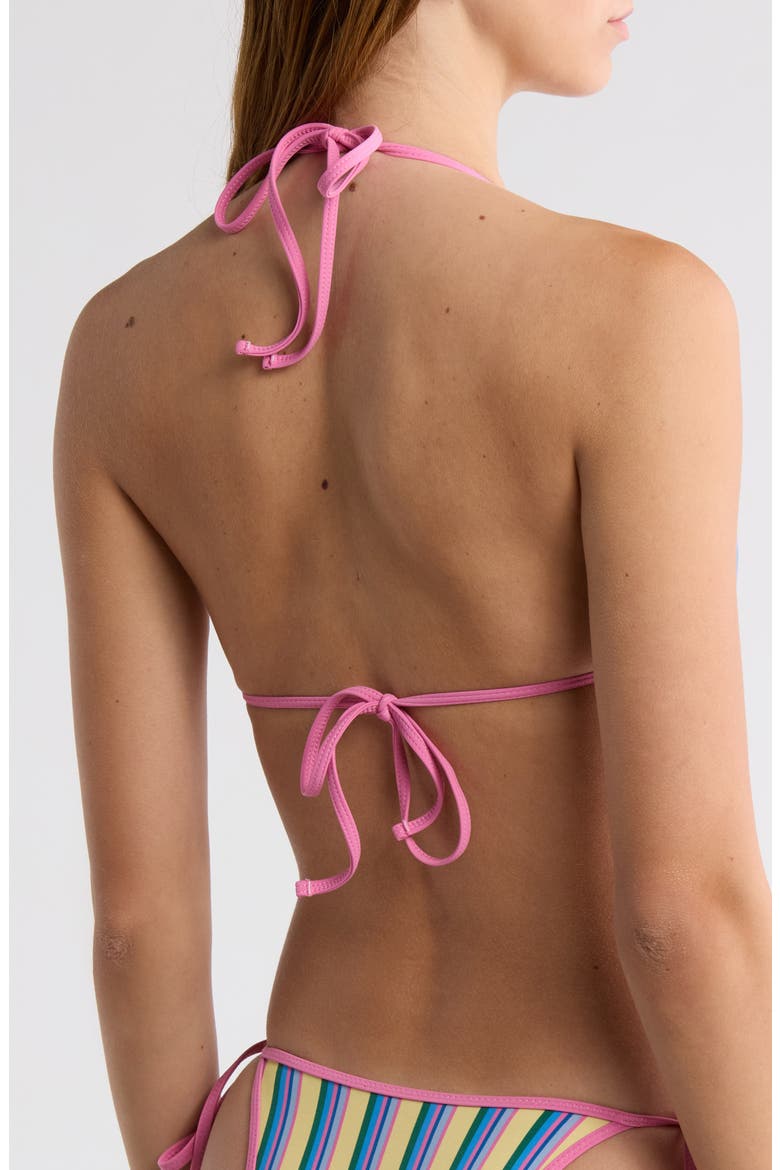 Corinne Triangle Bikini Top, Alternate, color, BLUE STRIPE