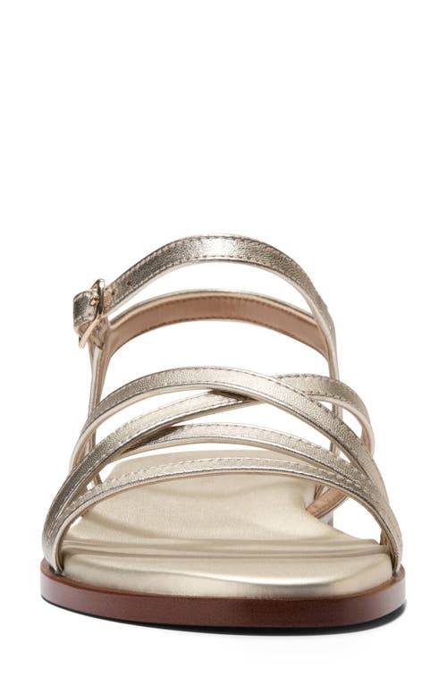 Cole Haan Flynn Strappy Sandal In Soft Gold Leather