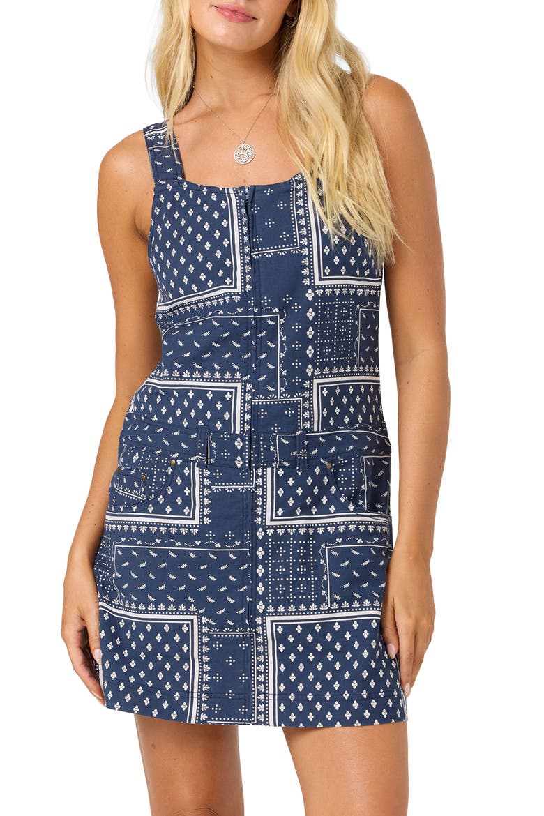 Lorna Cotton & Linen Minidress, Alternate, color, NAVY