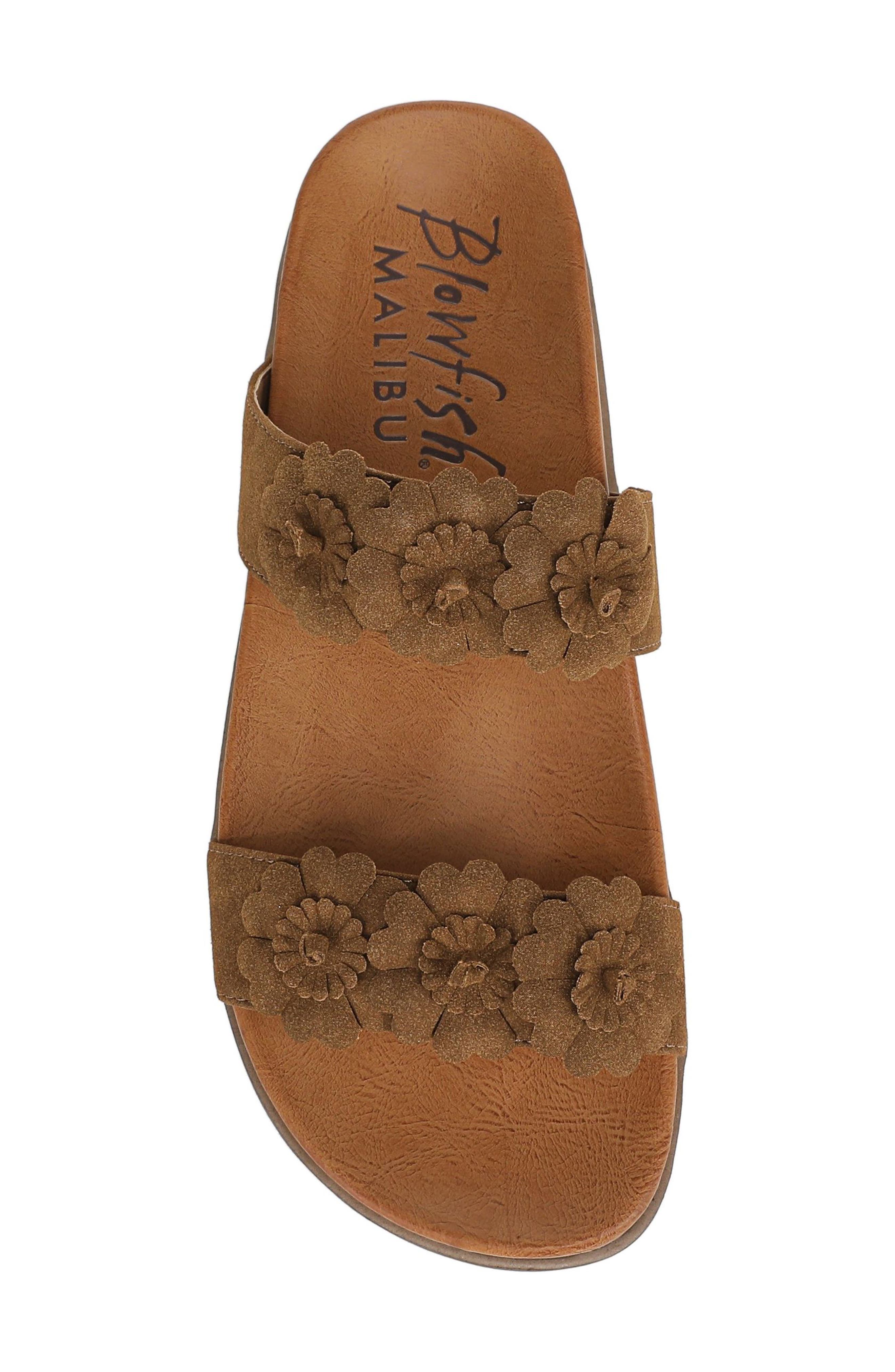Blowfish Malibu Lovely Slide Sandal, Alternate, color, Scotch Brown Faux Suede