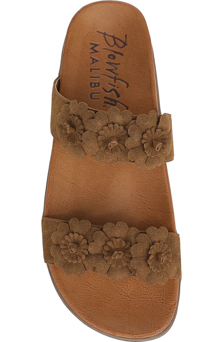 Blowfish Malibu Lovely Slide Sandal, Alternate, color, Scotch Brown Faux Suede