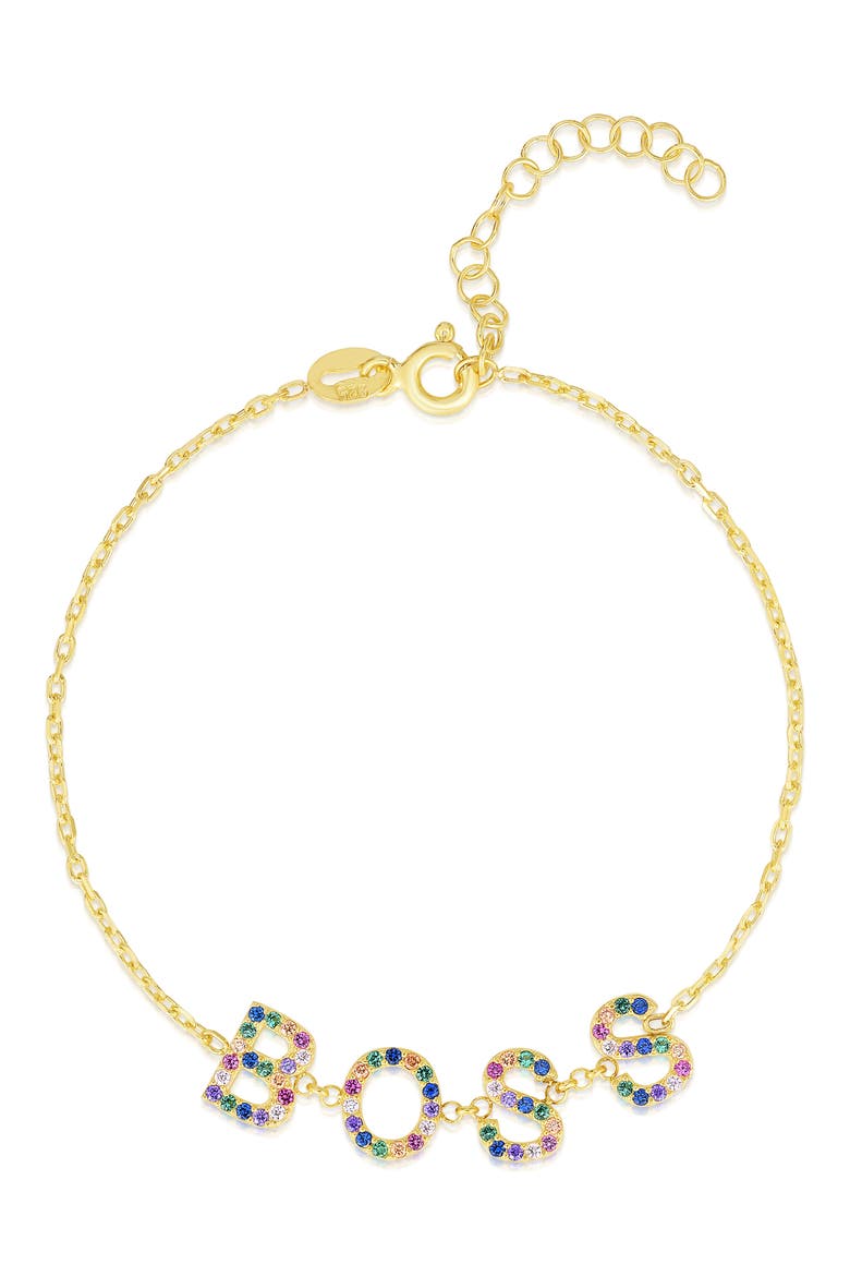 Cubic Zirconia Boss Bracelet, Main, color, GOLD RAINBOW
