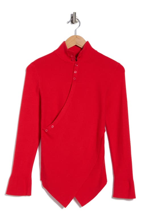 Patrizia Luca Henley Criss Cross Sweater In Red