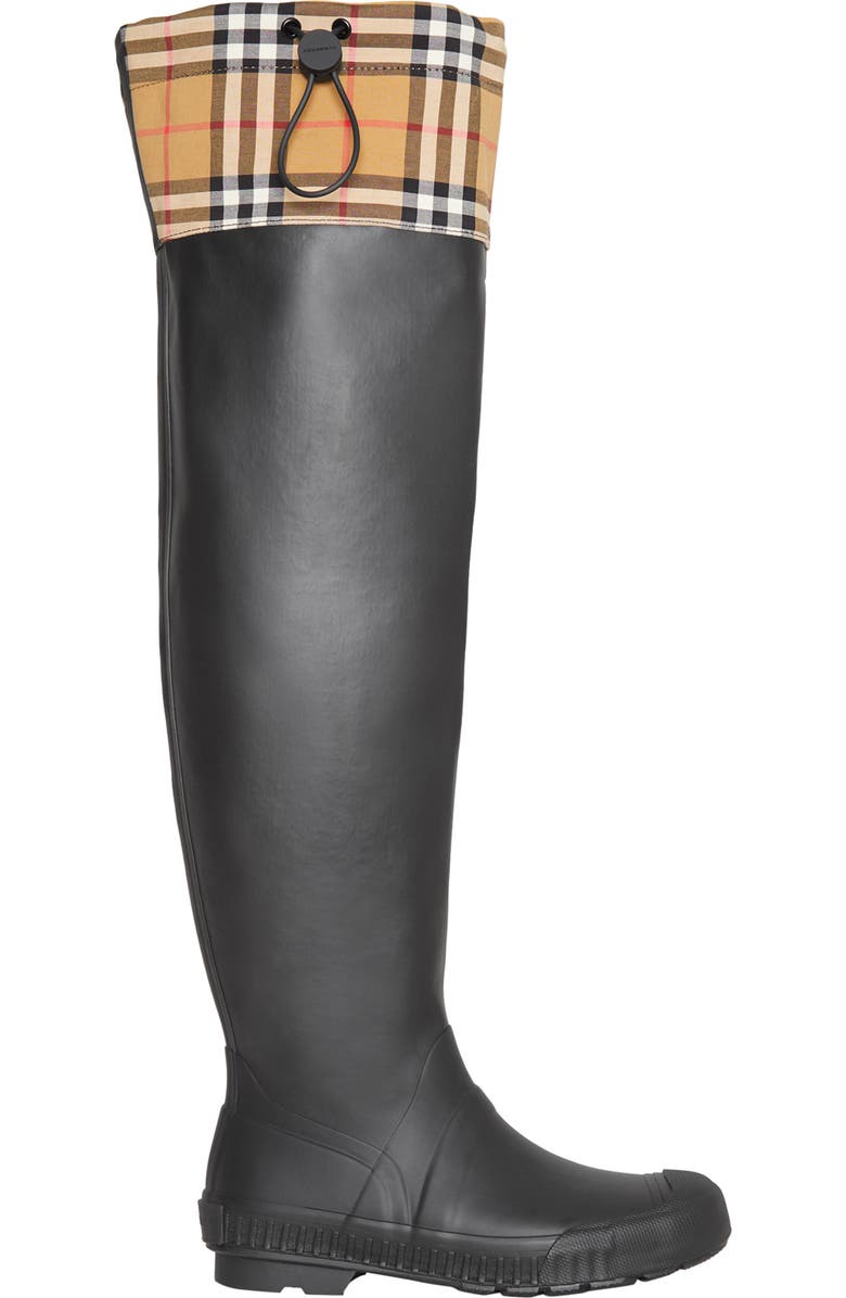 Burberry Freddie Tall Waterproof Rain Boot, Alternate, color,