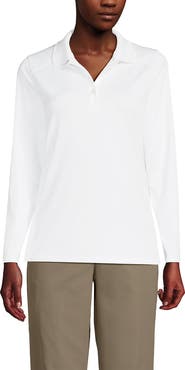 Lands' End School Uniform Long Sleeve Feminine Fit Rapid Dry Polo Shirt