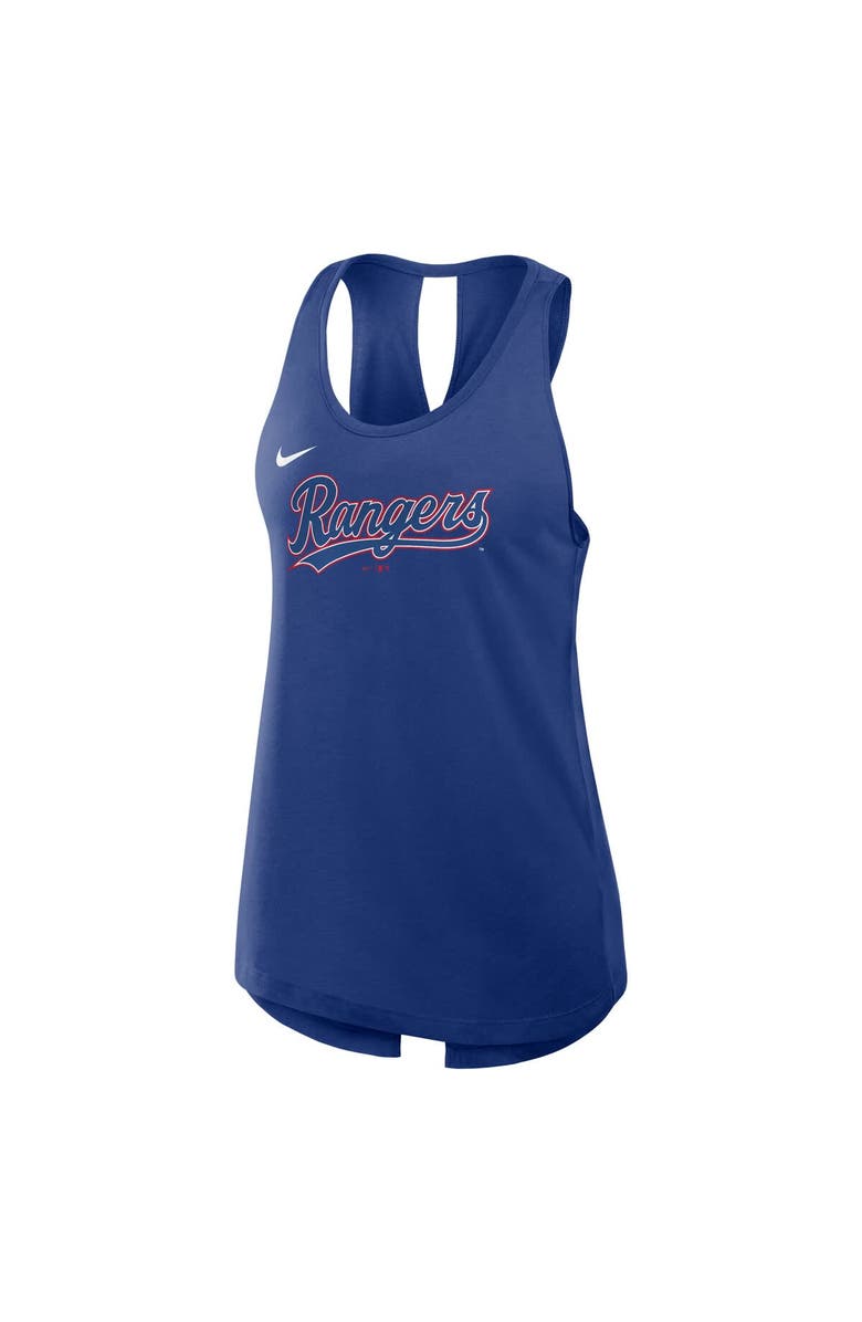 Nike Women's Nike Royal Texas Rangers Crisscross Performance Tank Top, Alternate, color,