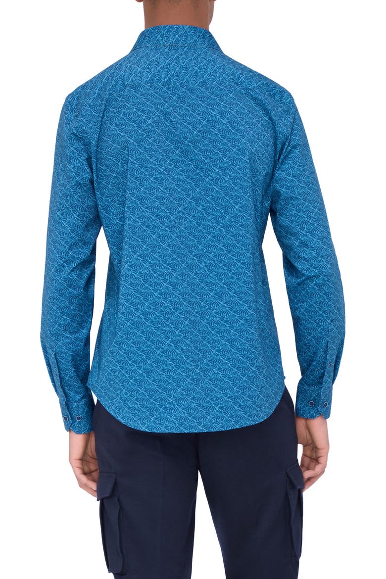 James OoohCotton® Abstract Print Button-Up Shirt, Alternate, color, NIGHT BLUE