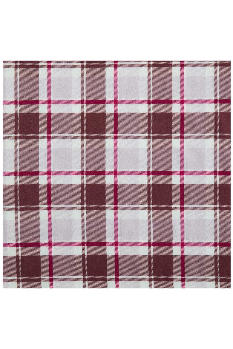 Rugged Plaid Flannel Sheet Set, Alternate, color, IVORY/ PURPLE/ WINE