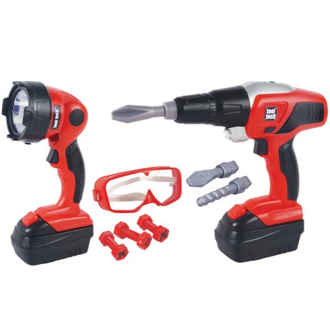 Toy Power Drill and Worklight Set