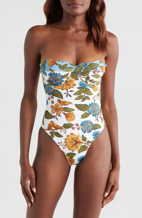 Garden Scarf Underwire One-Piece Swimsuit