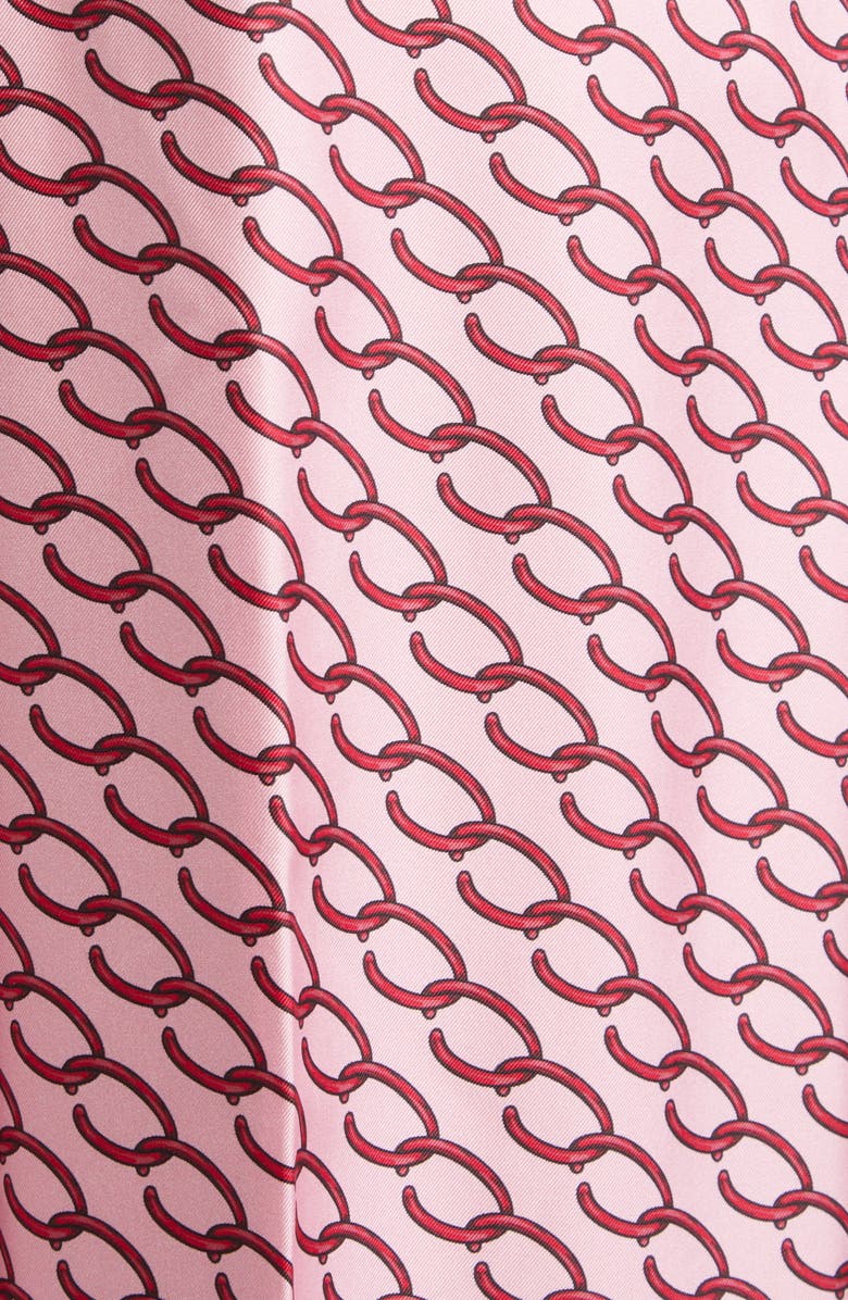 Oscar de la Renta Oscar Chain Print Silk Wide Leg Pants, Alternate, color, 