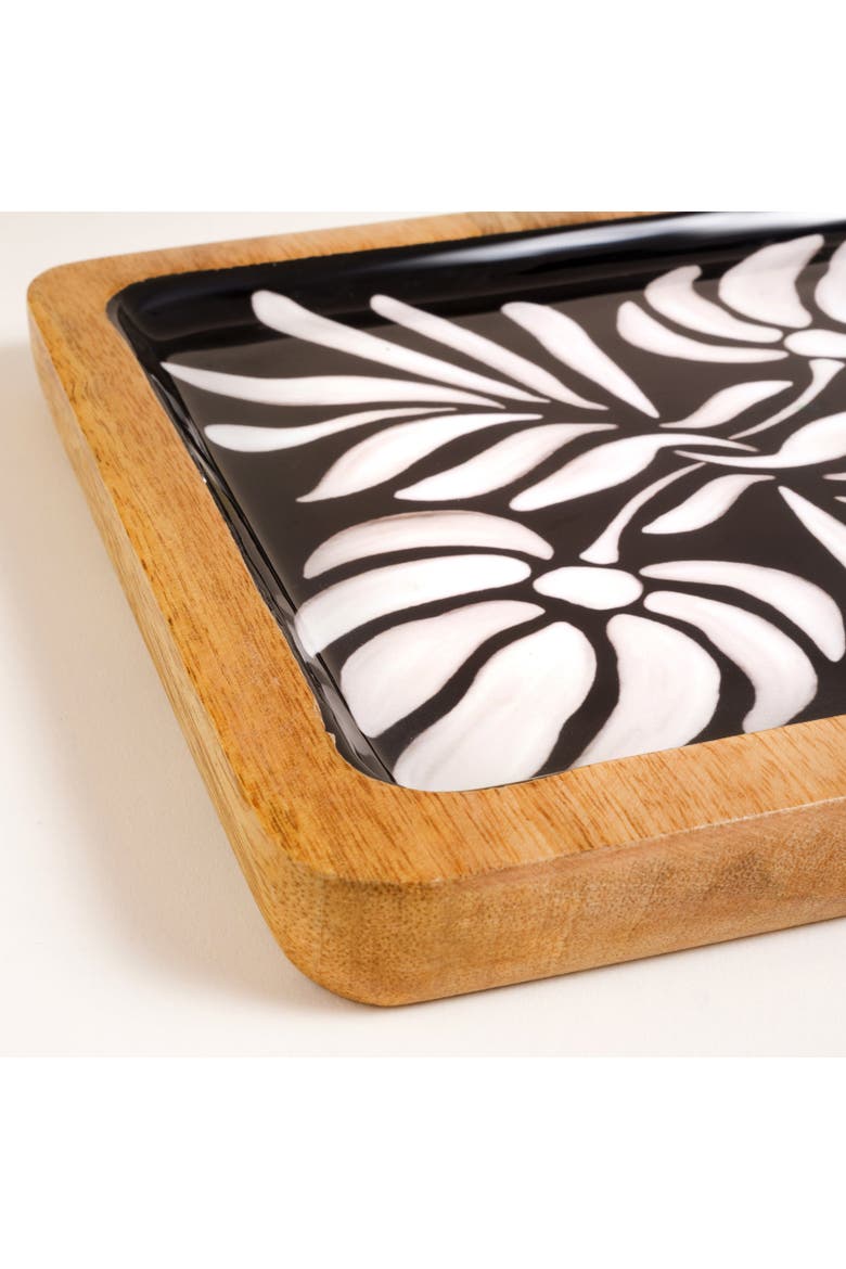 Lakri Square Mango Tree Tray Curated Decor, Alternate, color, Black