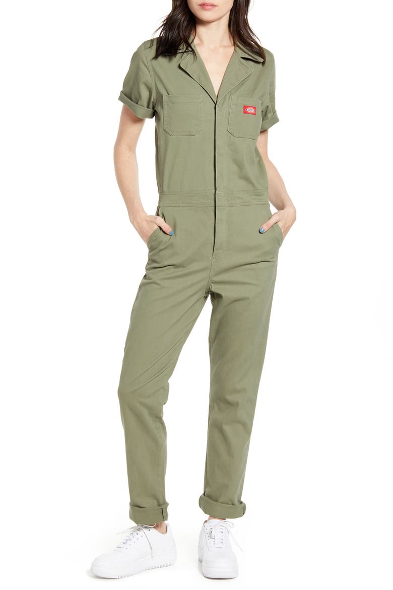 Twill Jumpsuit, Main, color, OLIVE