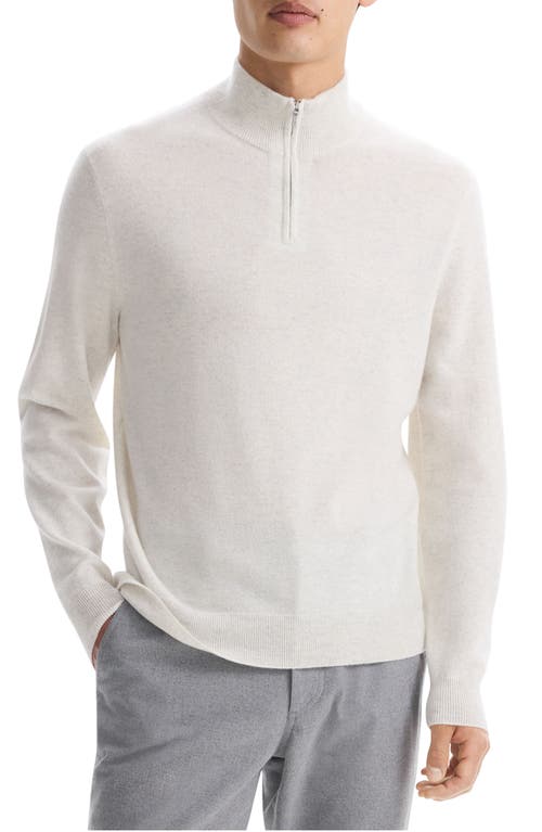 Theory Hilles Quarter Zip Cashmere Sweater In Neutral