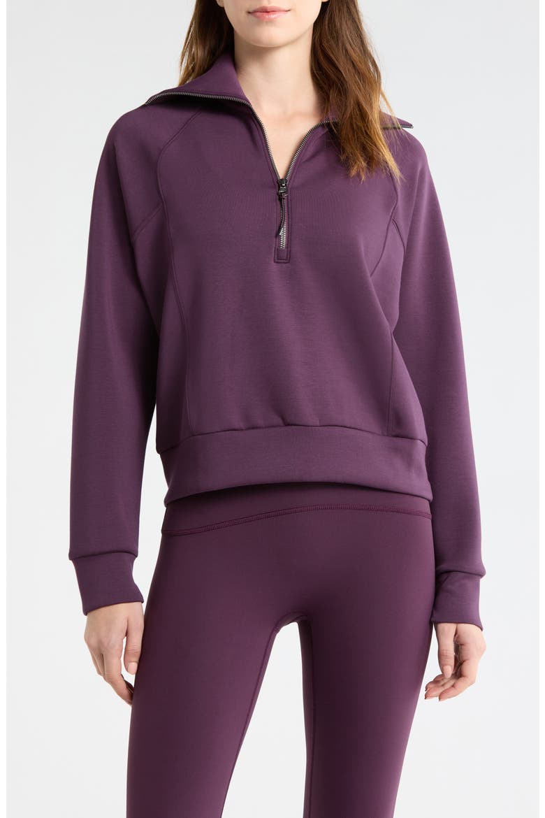 AirEssentials Half Zip Sweatshirt, Main, color, BLACKBERRY