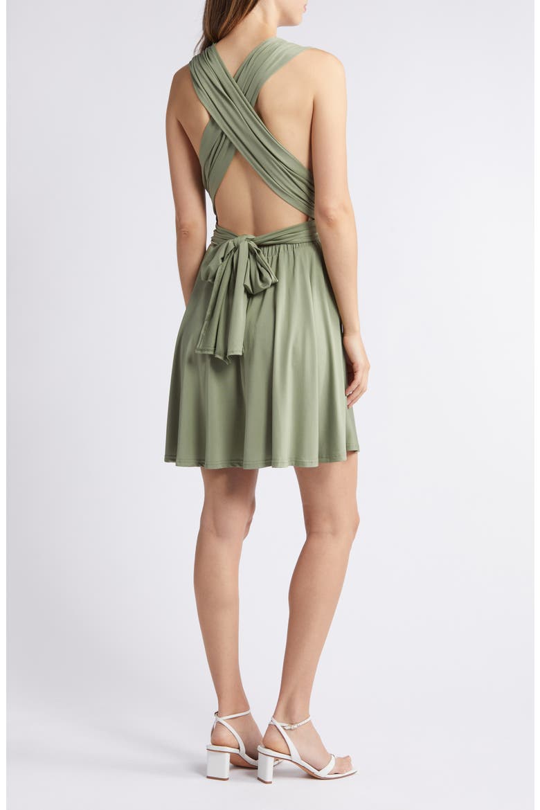 Belle Cross Back Minidress, Alternate, color, GREEN