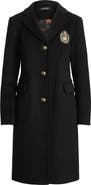 Lauren Ralph Lauren Crest Patch Wool Blend Reefer Coat