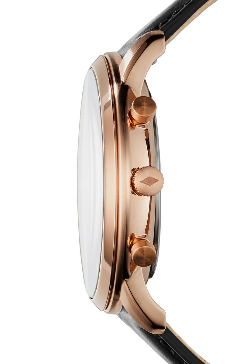 Fossil Neutra Chronograph Leather Strap Watch, 44mm, Alternate, color,