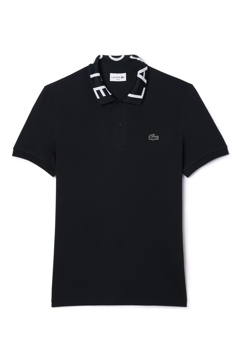 Semi Fancy Slim Fit Piqué Knit Polo, Alternate, color, 031 BLACK
