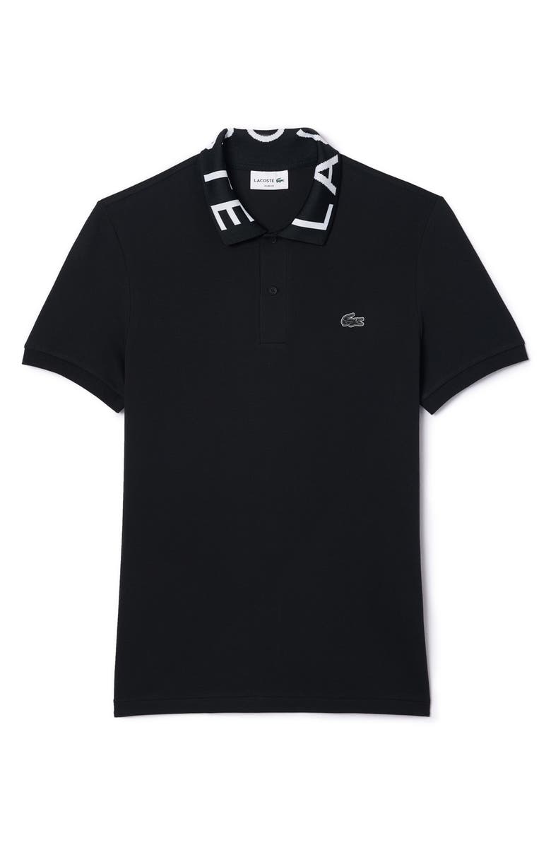 Lacoste Semi Fancy Slim Fit Piqué Knit Polo, Alternate, color, Black