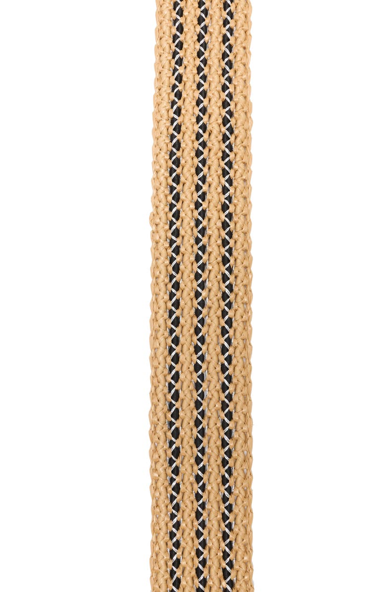 Steve Madden Oval Straw Belt, Alternate, color, Tan-Black