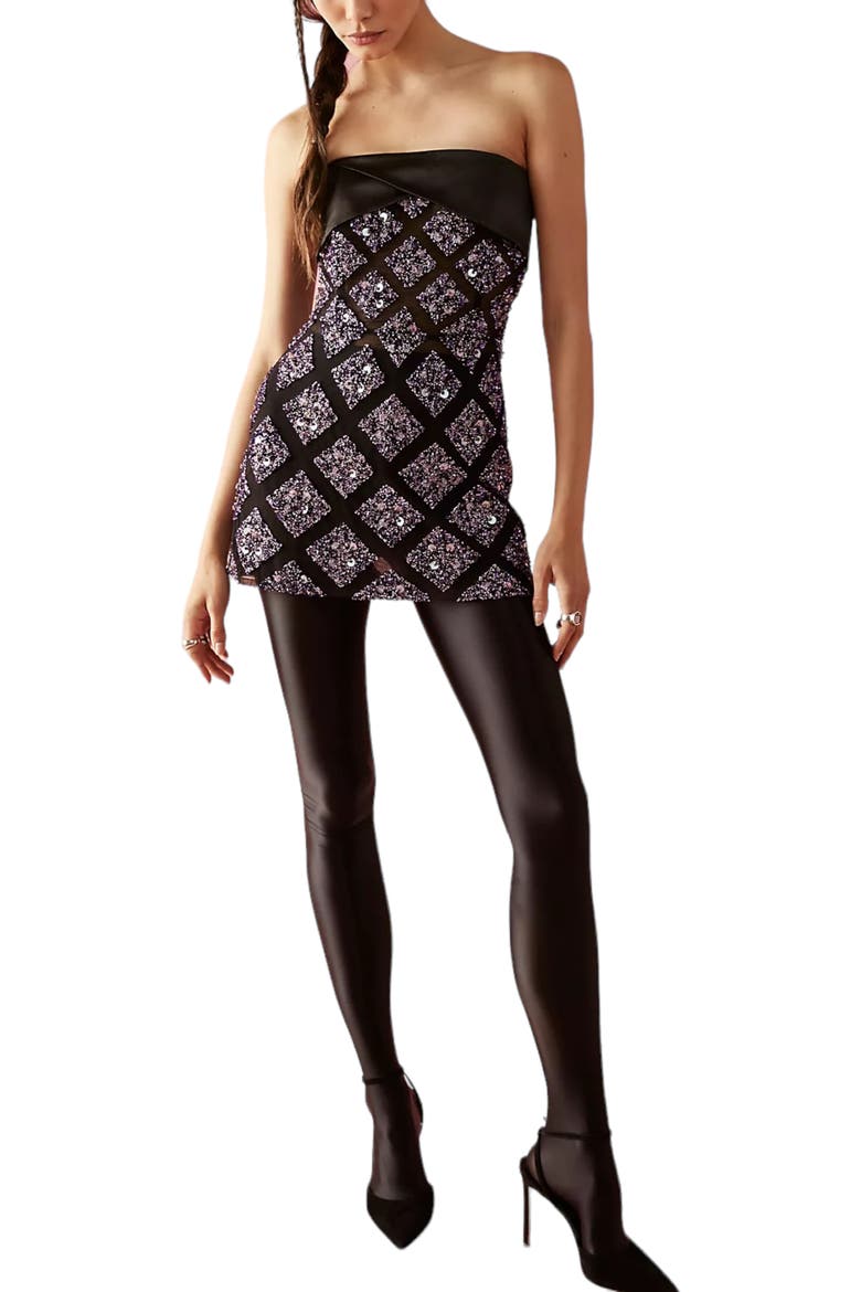 Mercury Shiny Opaque High Waist Tights, Alternate, color, BLACK