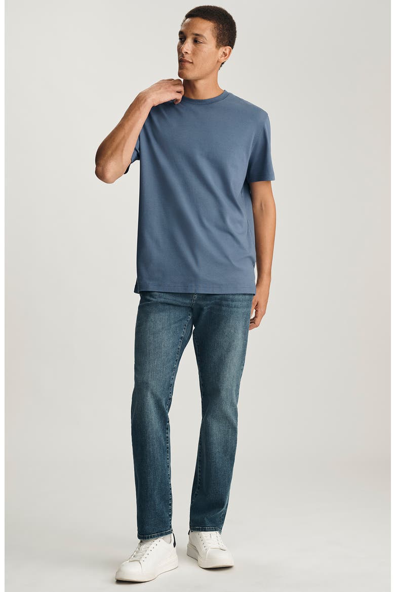 Short Sleeve Cotton & Modal T-Shirt, Alternate, color, VINTAGE INDIGO