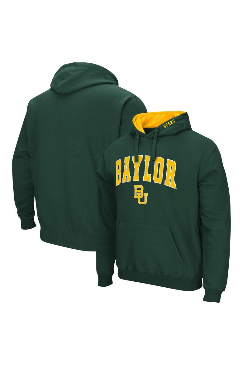 Men's Colosseum Green Baylor Bears Arch & Logo 3.0 Pullover Hoodie, Main, color, Green