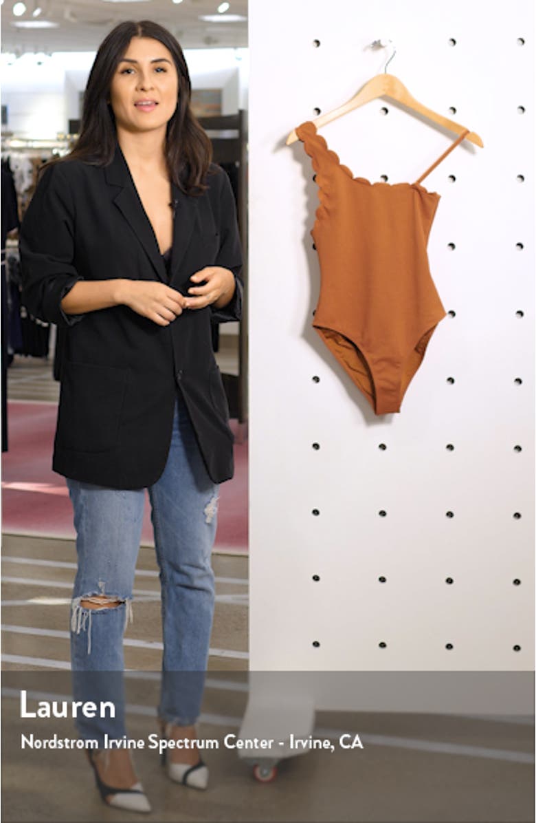 Scallop One-Shoulder One-Piece Swimsuit, sales video thumbnail