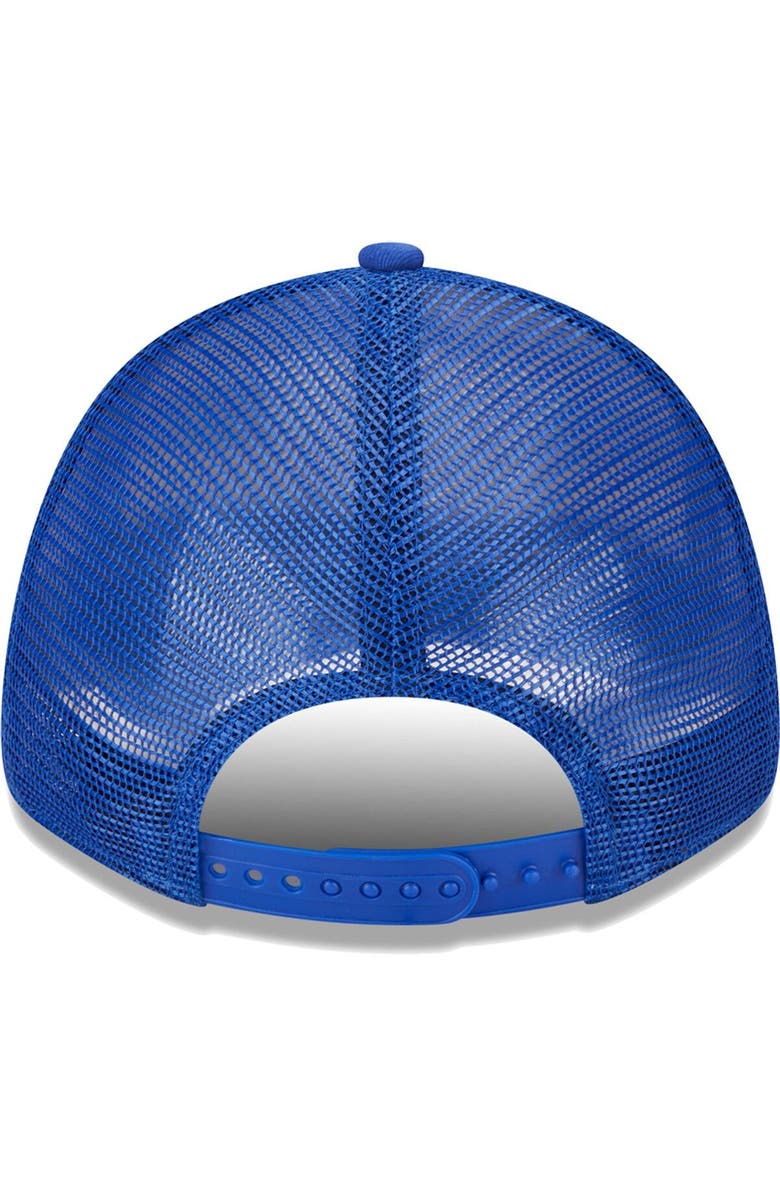 New Era Men's New Era Golden State Warriors Royal Stripes 9FORTY Trucker Snapback Hat, Alternate, color, 