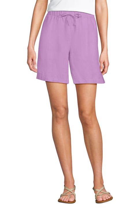 Linen High Rise Pull On 7" Shorts