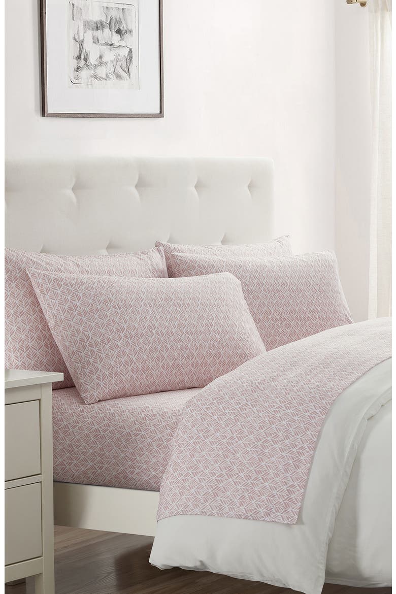 Leafy 6-Piece Queen Sheet Set, Alternate, color, SEPIA-ROSE