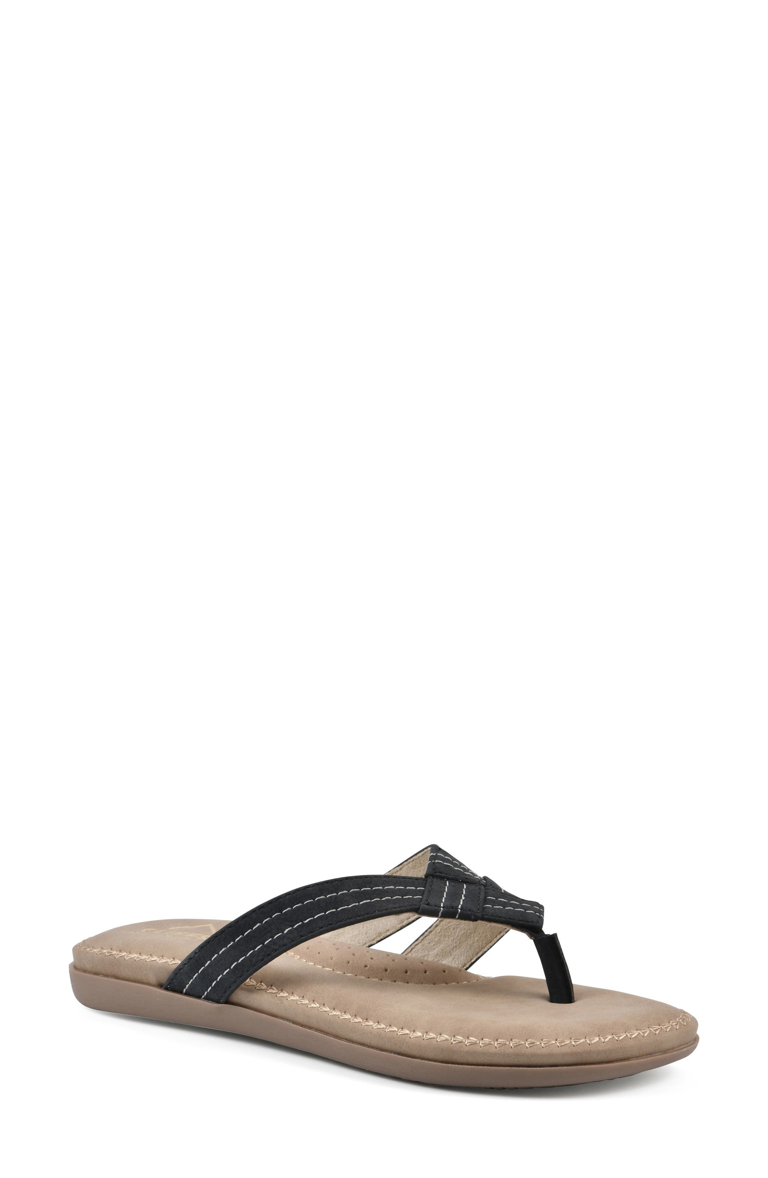 CLIFFS BY WHITE MOUNTAIN Fateful Flip Flop, Main, color, Black/ Nubuck