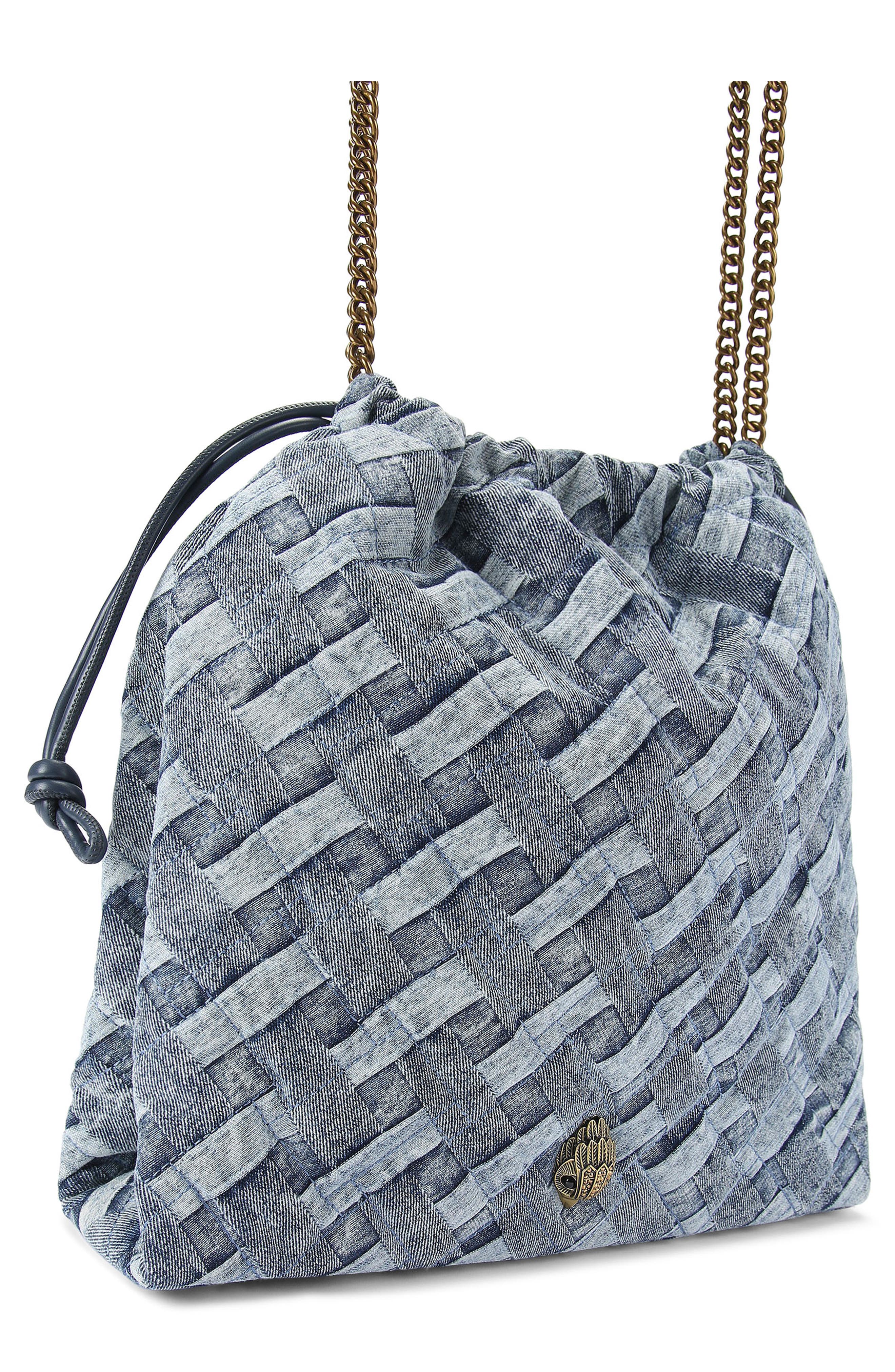 Kurt Geiger London Kensington Drawstring Denim Shoulder Bag, Alternate, color, 