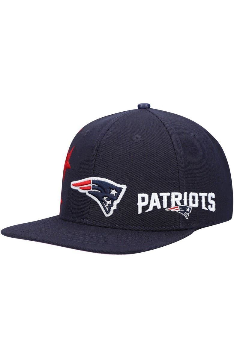 PRO STANDARD Men's Pro Standard New England Patriots Navy Stars Snapback Hat, Alternate, color, 